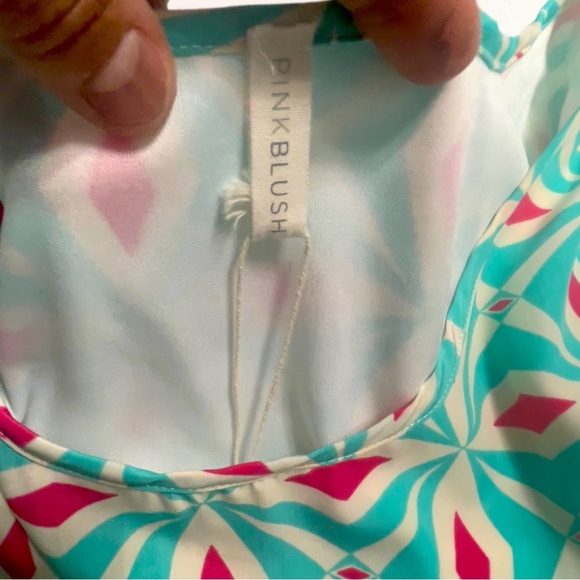 Pink Blush Geometric Print Dress Size Large - Picture 6 of 9